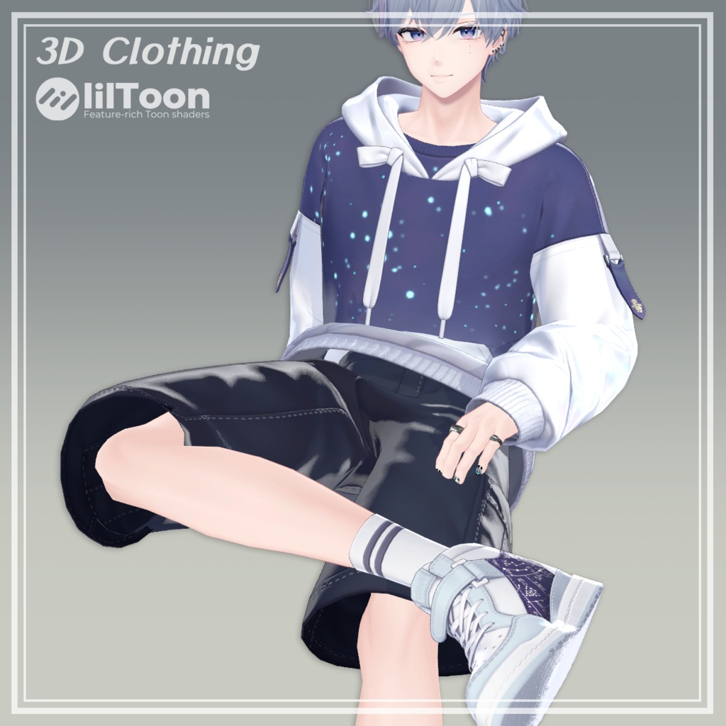 Starlit Night Hoodie for men 【彼方/狛乃/墨惺対応】 image