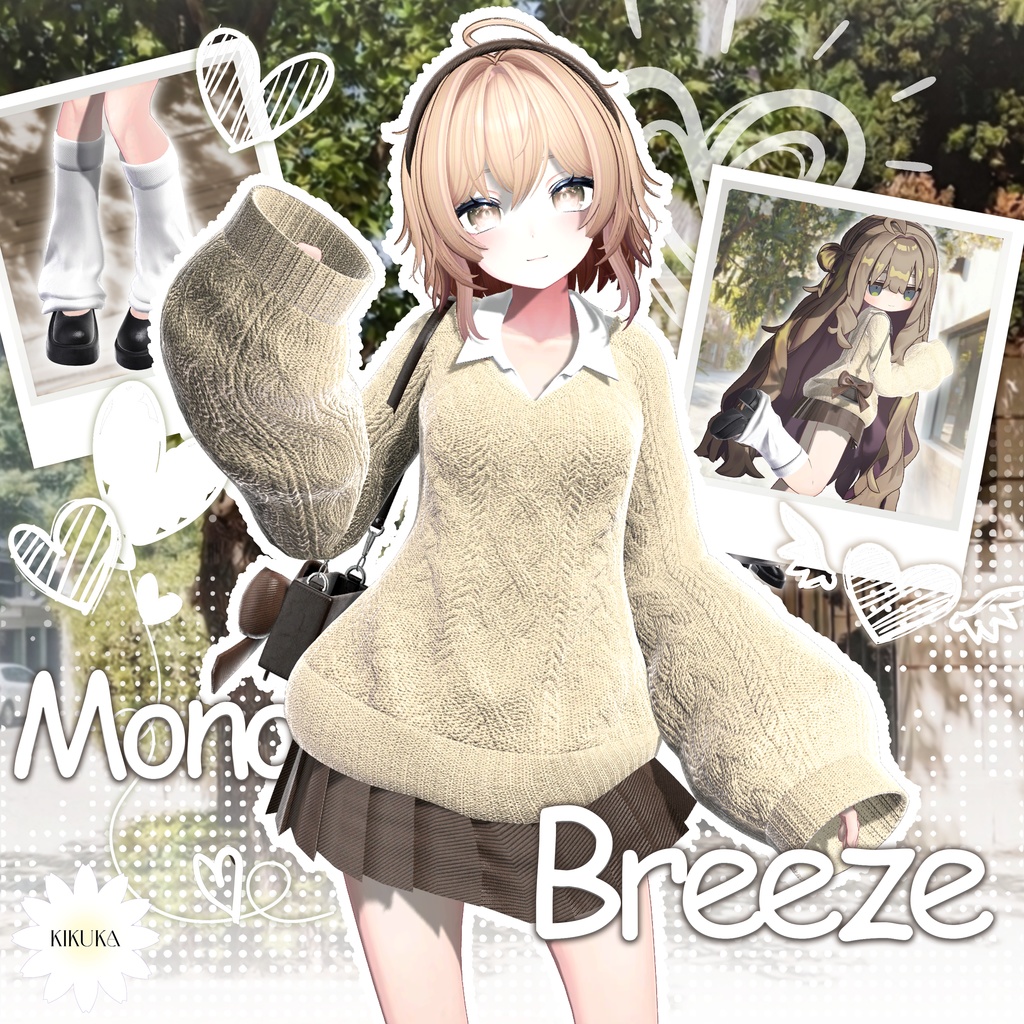 🤍🍀[14アバター対応]MonoBreeze Set🖤【VRChat向け衣装モデル】🍀🤍 image