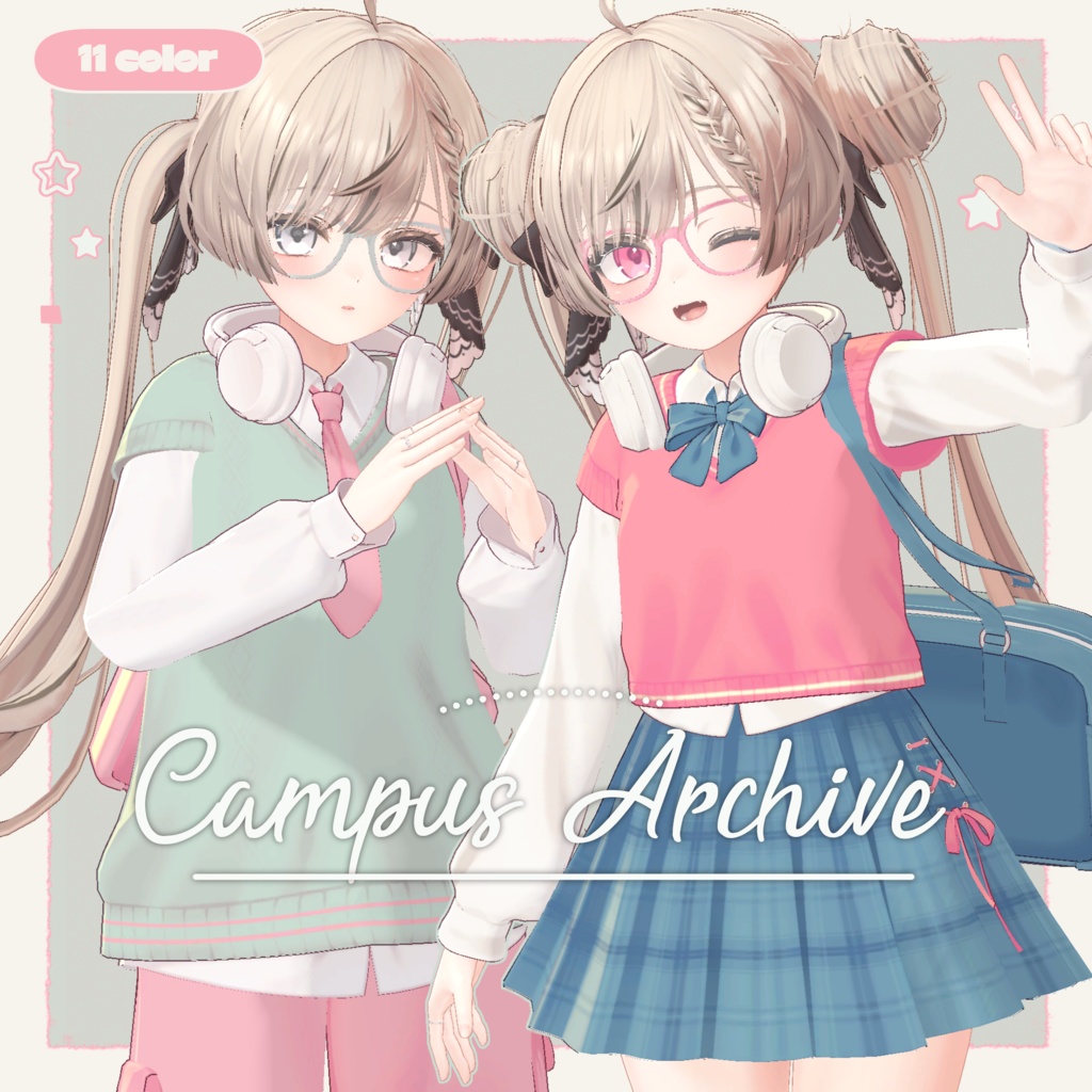 【12アバター】 Campus Archive Outfit 【11 color】 image