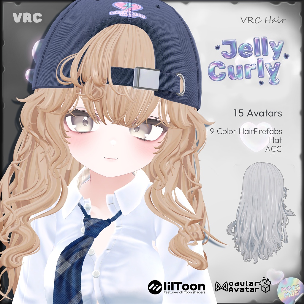 VRC Hair_ JellyCurly image