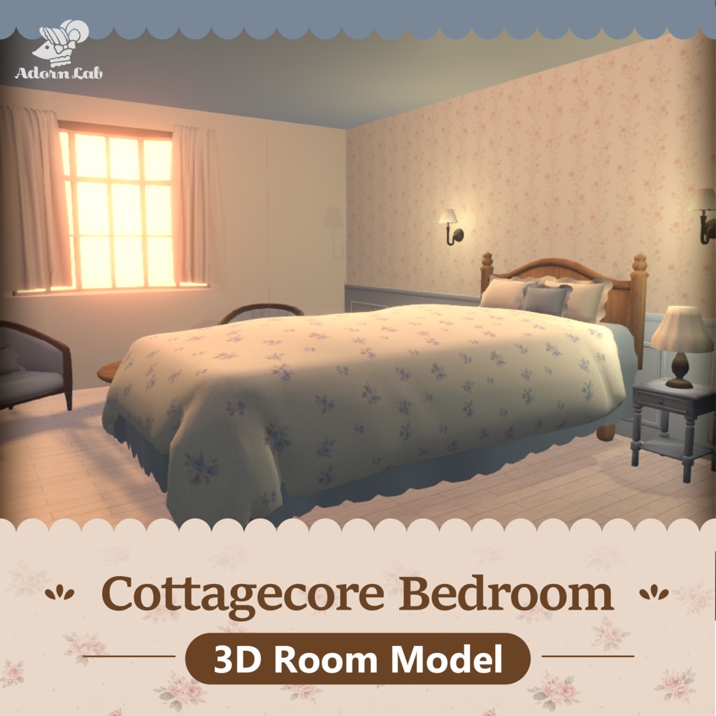 Cottagecore Bedroom【家具と壁紙セット】 image