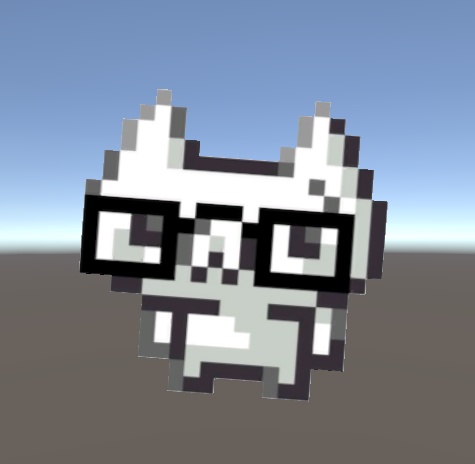 ピクセル調のオタク風猫ピン image