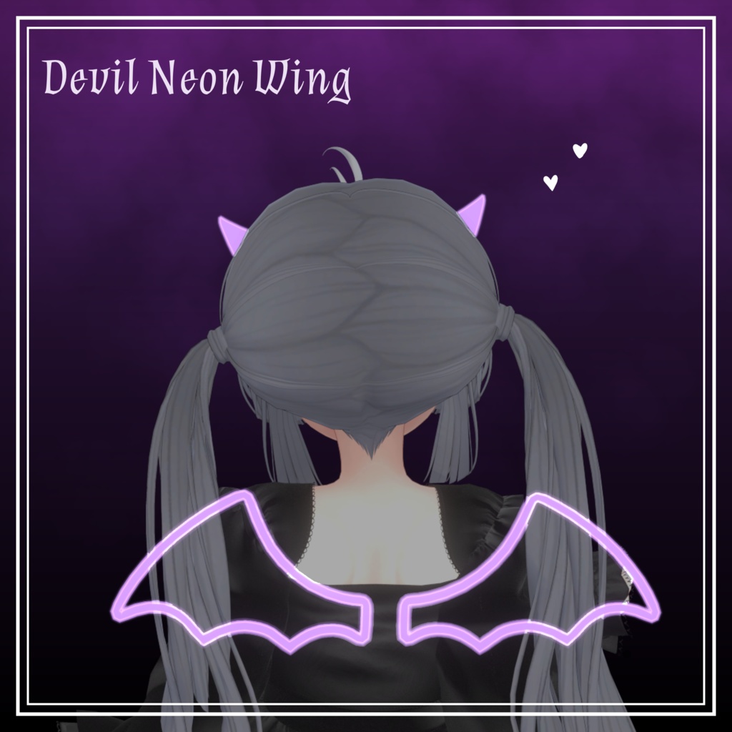 【ネオン風な悪魔の羽と角】DevilNeonWing【VRChat想定】 image