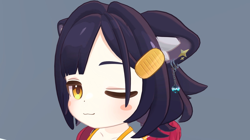 【MA】【アズキちゃん対応】揺れる宝石ピアス【VRC想定】 image