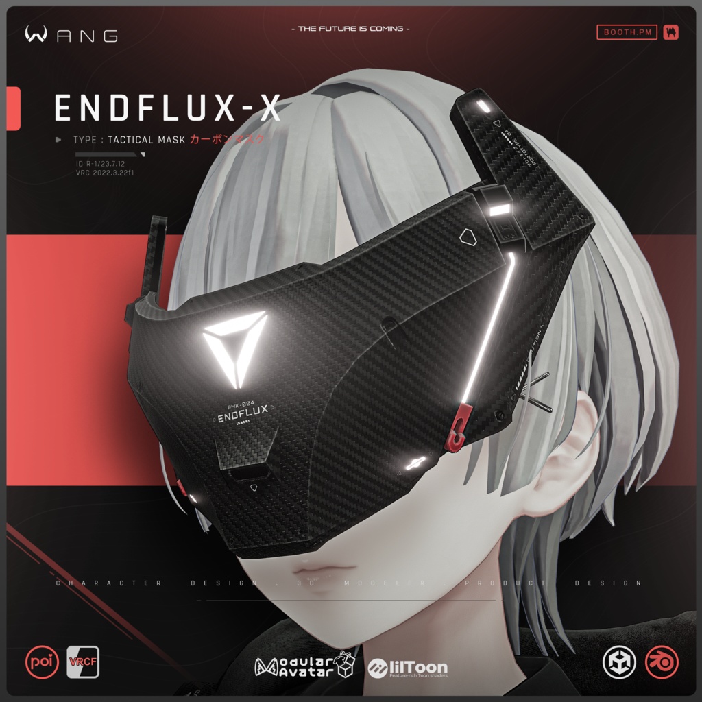 ENDFLUX・X ｜ カーボンファイバーマスク - Tactical Mask【WANG】 image