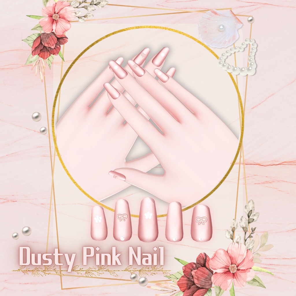 【VRC想定】Dusty Pink Nail image