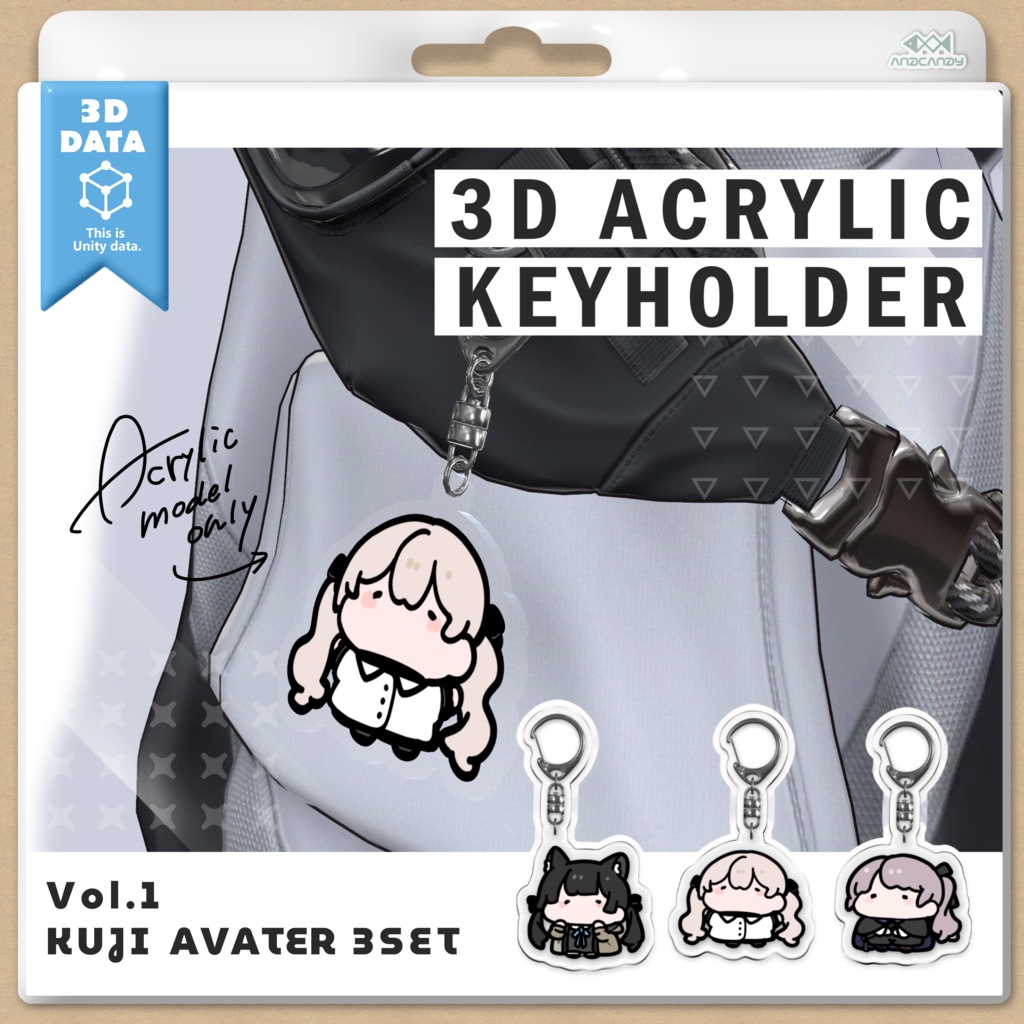 3D ACRYLIC KEYHOLDER「Vol.1 KUJI AVATER 3SET」 image