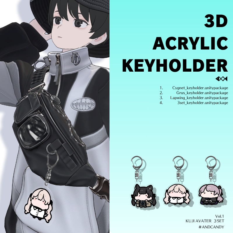 3D ACRYLIC KEYHOLDER「Vol.1 KUJI AVATER 3SET」 image