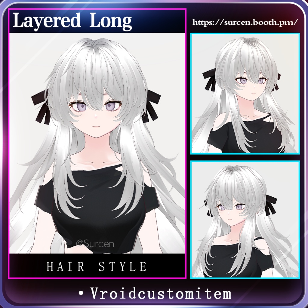 [Vroid] Layered Long Hair / Girl Hairstyle image