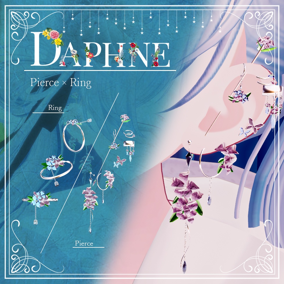 💐Daphne Accessories💍　Earrings × Ring　MA 15アバター対応 image