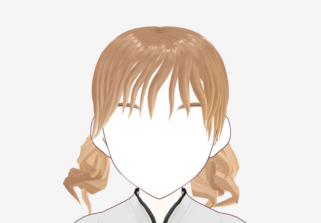 【Free / VRoid】 "Breeze Twintails" - Curly Low Pigtails Custom Hair Item image
