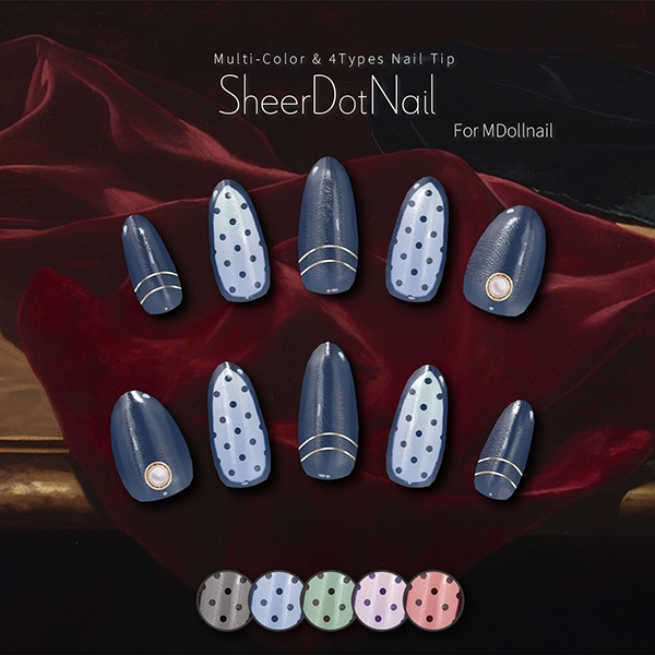 【かんたん着用】SheerDotNail【VRネイルチップ】【MDollnail対応】#あんらぼぶい image
