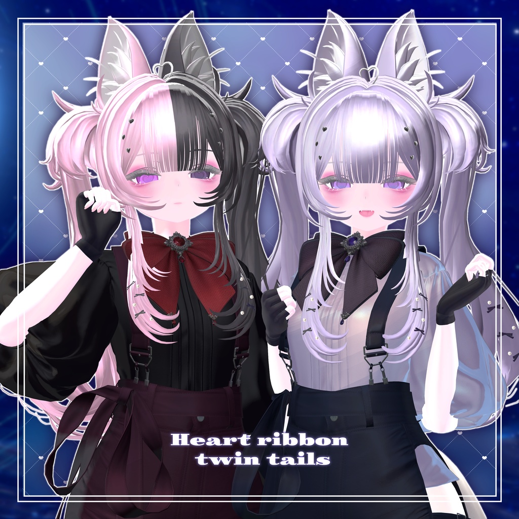 ♡Heart ribbon twin tails♡ image