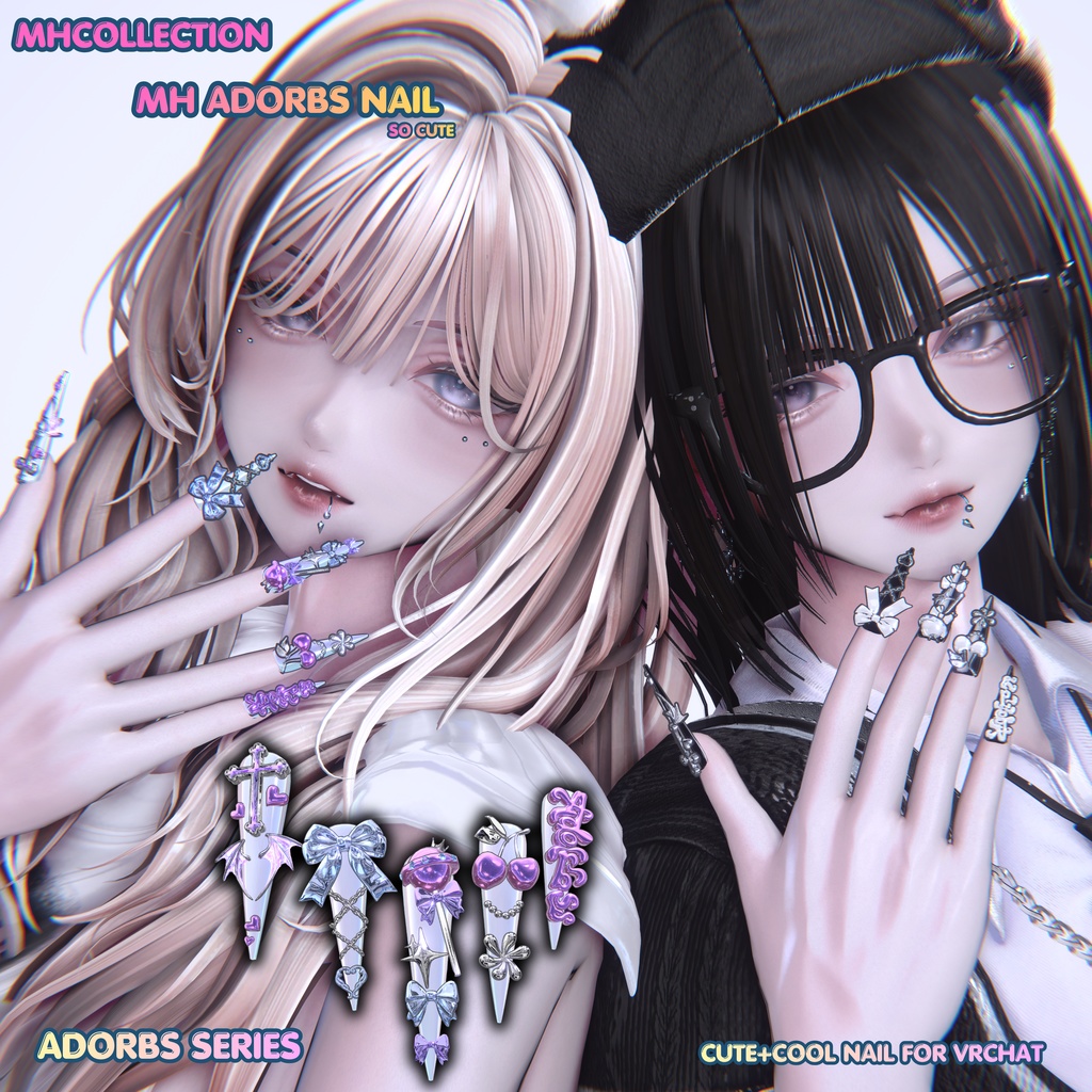 【VRC想定/23アバター対応】【MA対応】MH Adorbs Nail image
