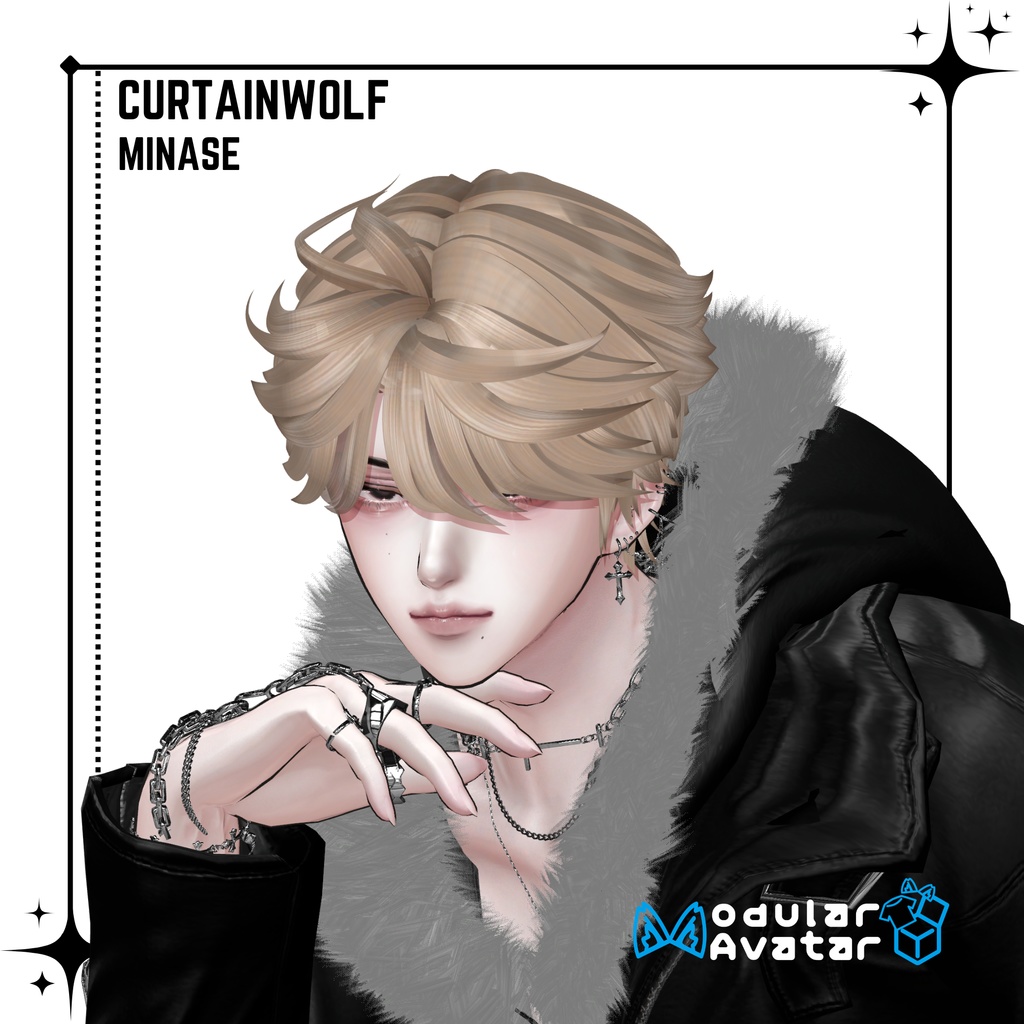 [VRC Hair] Curtain Wolf image
