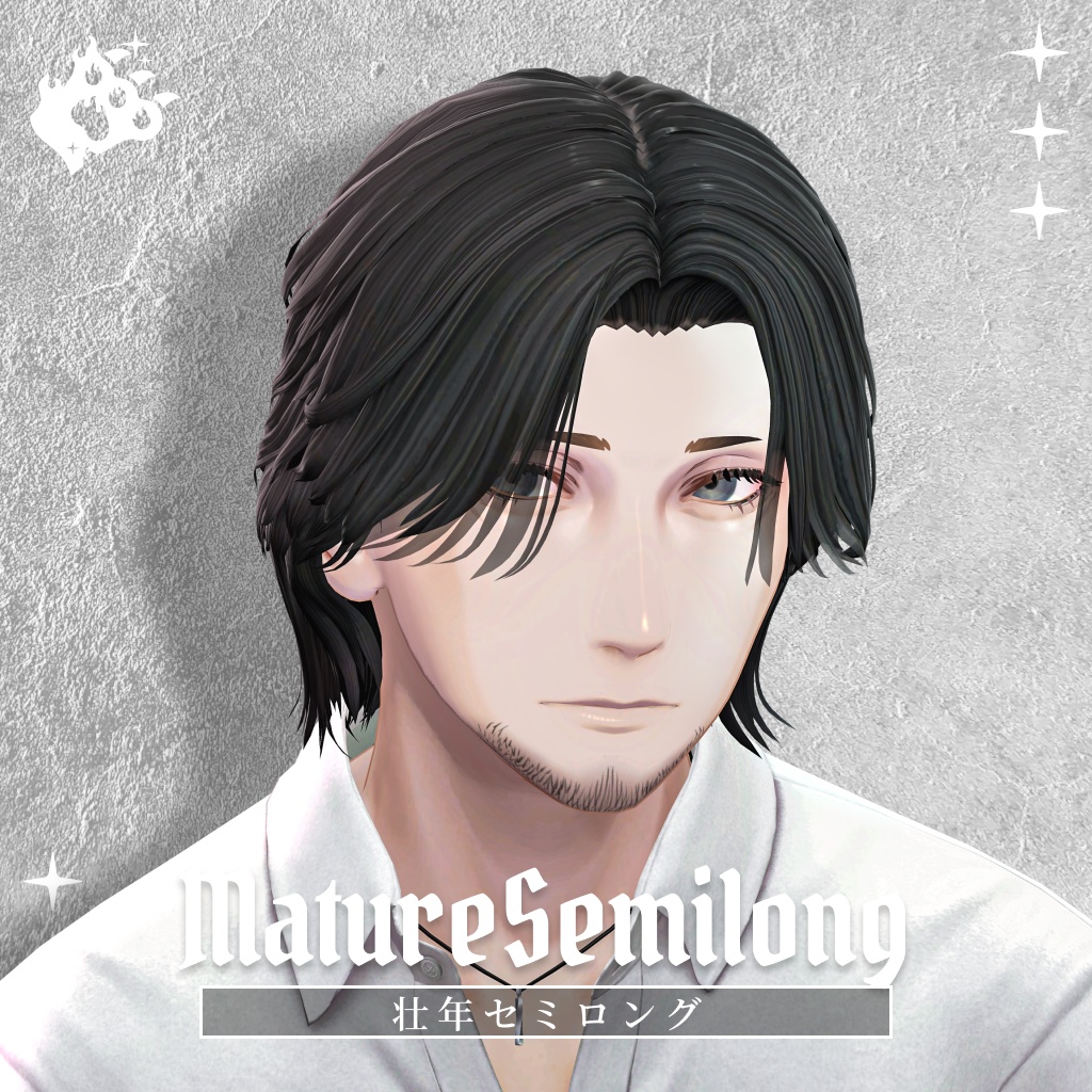 【男性用髪型】✦ 壮年セミロング ✦ 【Zev/ゼヴ 対応済】 image
