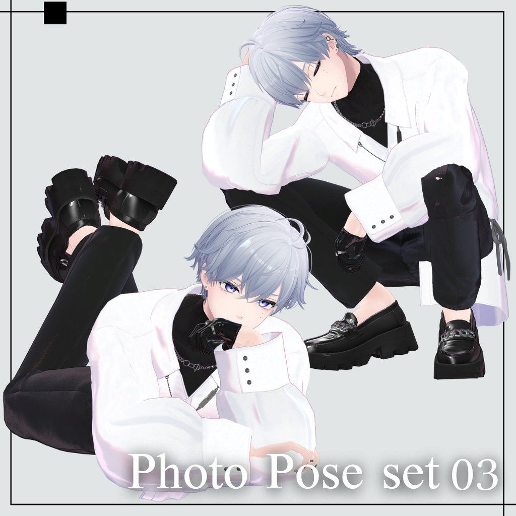 【FREEあり】写真撮影向け男性アバターポーズ集 45種 image