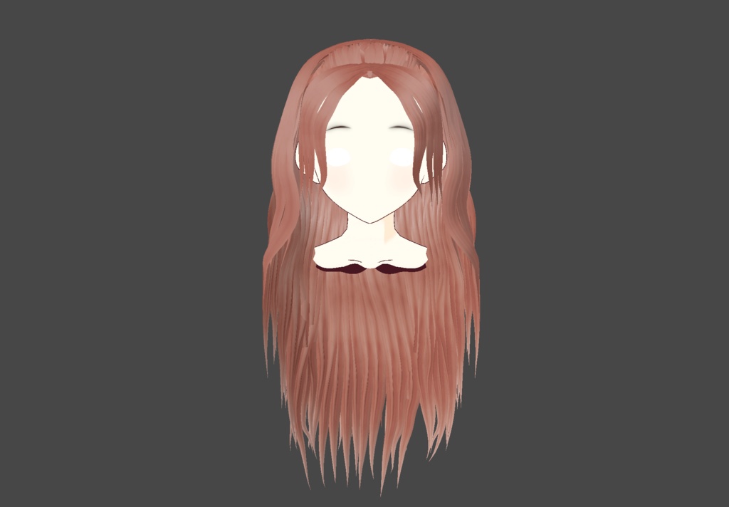 【VRoid用】Silken Rose Gold - Wavy Long Hair / ロングヘア image