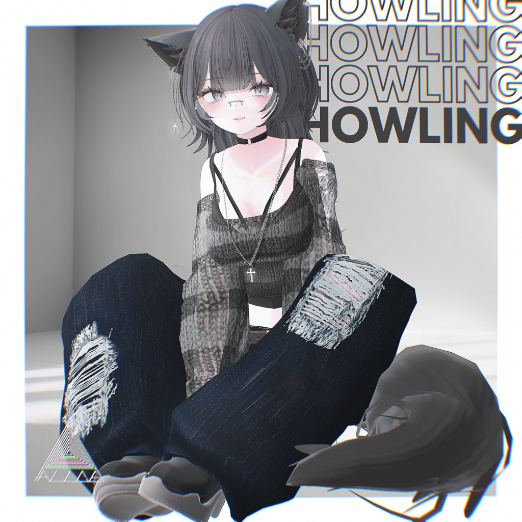SALE🐺𝐇𝐨𝐰𝐥𝐢𝐧𝐠【16アバター対応･けもみみ・尻尾つきVRChat向け3Dモデル】 image
