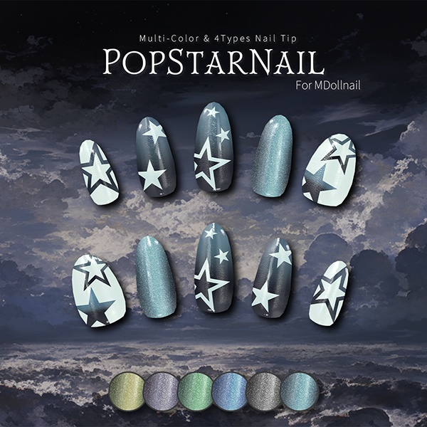 【かんたん着用】PopStarNail【VRネイルチップ】【MDollnail対応】#あんらぼぶい image