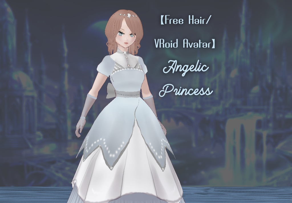【Free Hair/ VRoid Outfit】 Angelic Princess Avatar & Gown / ルミナドレス image