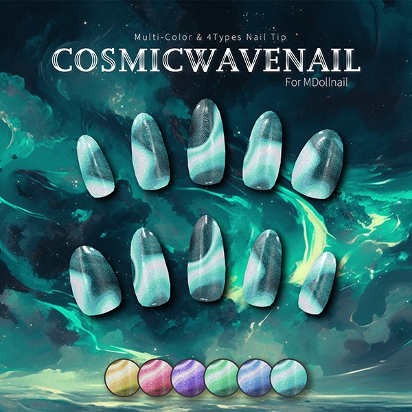 【かんたん着用】CosmicWaveNail【VRネイルチップ】【MDollnail対応】#あんらぼぶい image