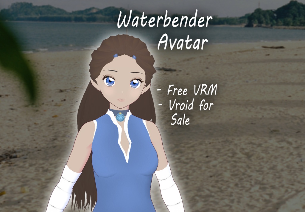 [FREE VRM / Vroid Avatar] Original Fusion Waterbender Avatar (Inspired by Sokka, Katara, & Korra) image