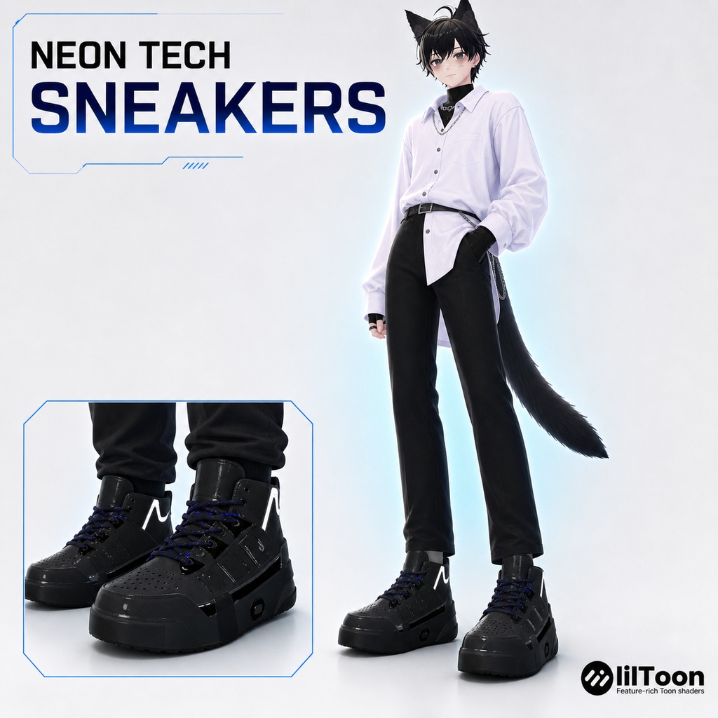 【複数アバター対応】NEON TECK SNEAKERS 【VRC用靴】 image