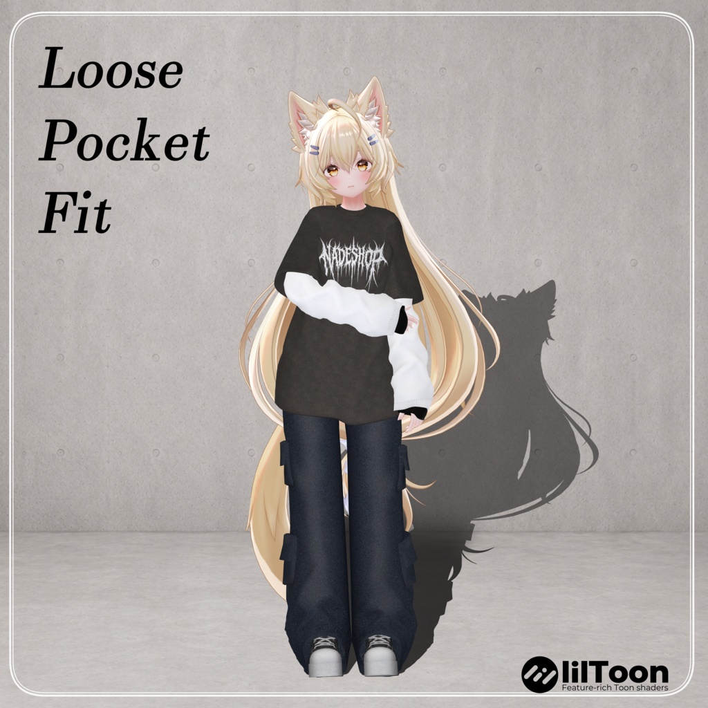 【9アバター対応】Loose Pocket Fit　(lady's)【VRChat想定・MA対応】 image