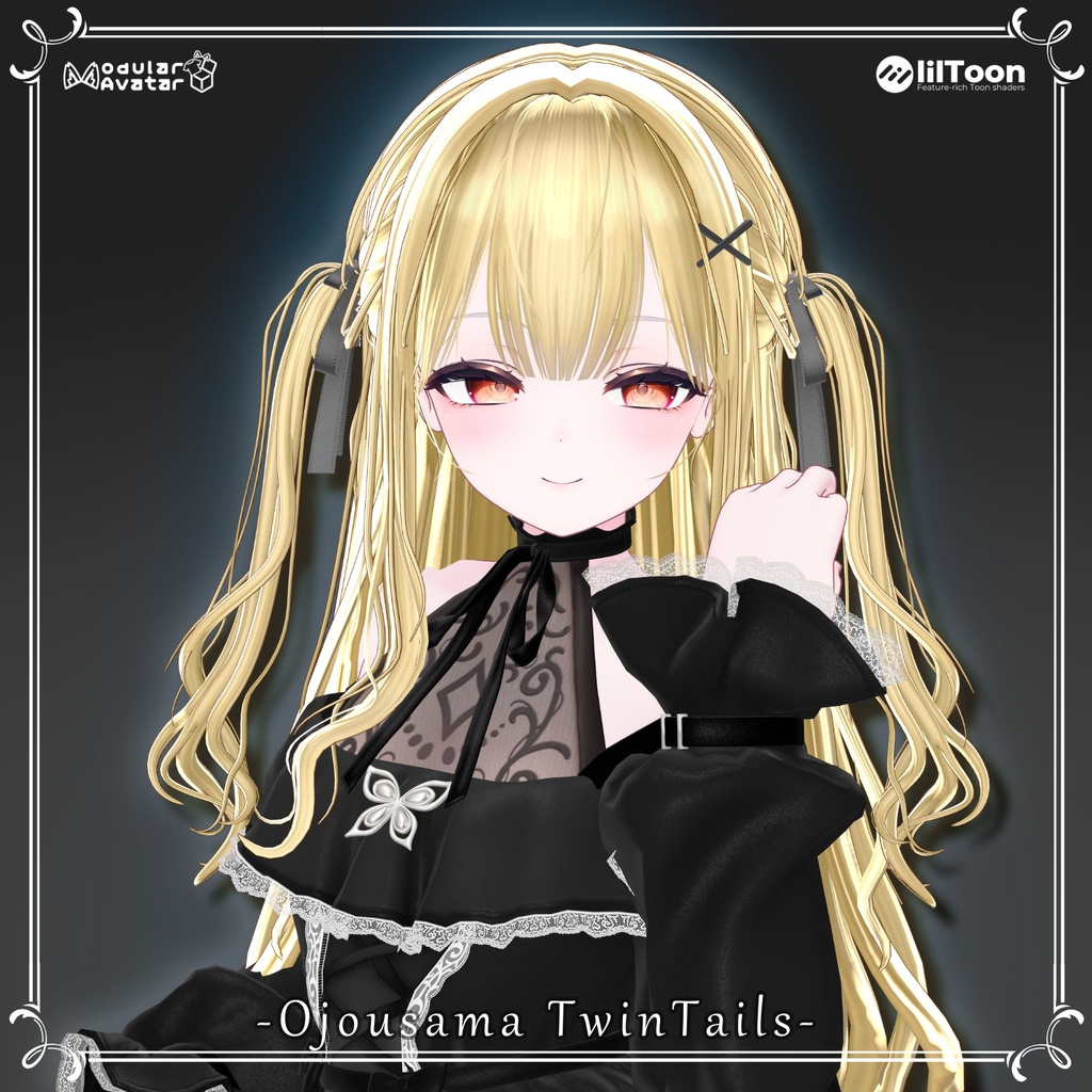 『🎀お嬢様ツインテ🎀』（9アバター対応）【VRC Hair】✨ image