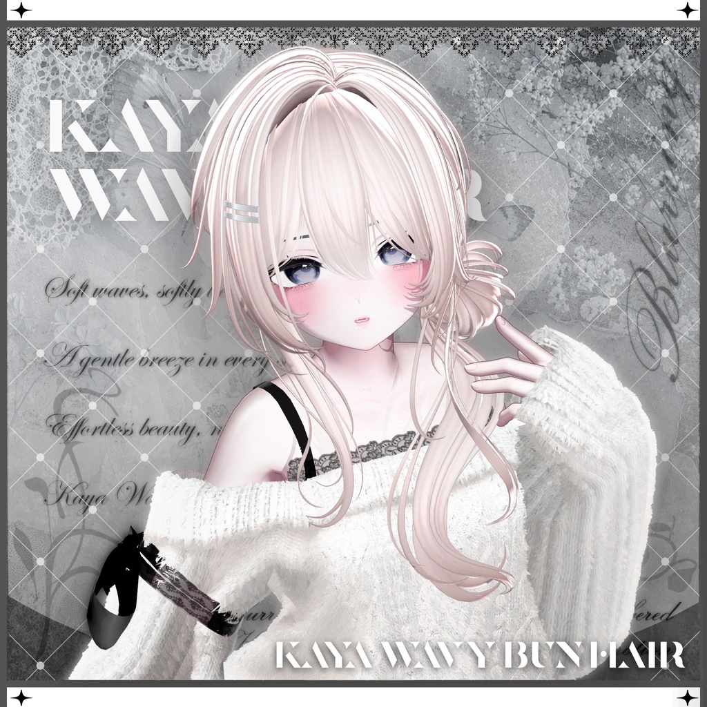 「VRC Hair」 Kaya Wavy Bun Hair ⠂⠂୨୧ image