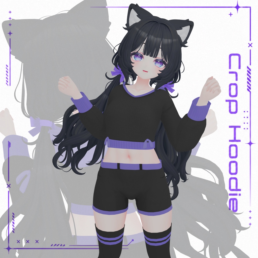 【Airi対応】Crop Hoodie 【VRChat衣装】 image