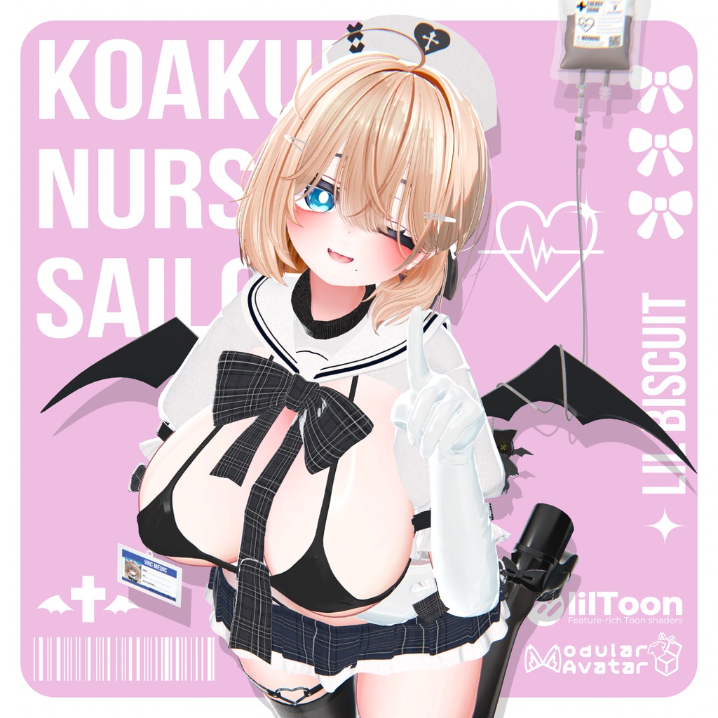【複数アバター対応】💉小悪魔セーラーナース💉【VRChat想定】 image