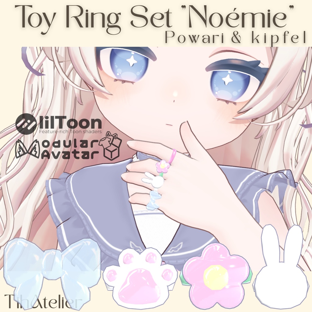【MA対応】Toy Ring Set "Noémie"おもちゃのゆびわセット【ぽわり kipfel】 image