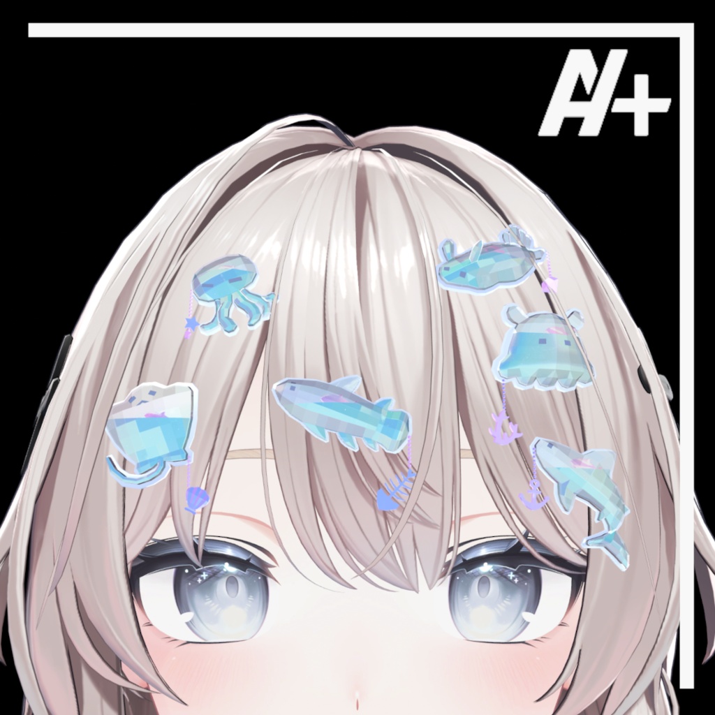 【VRChat】ゆらゆらうみのヘアピン [MA対応] image