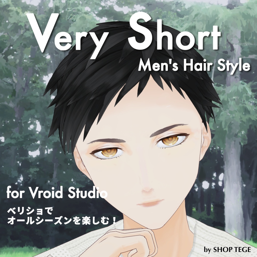 【Vroid】男性用 ベリーショートヘア/Very Short Hair Style(for male) image