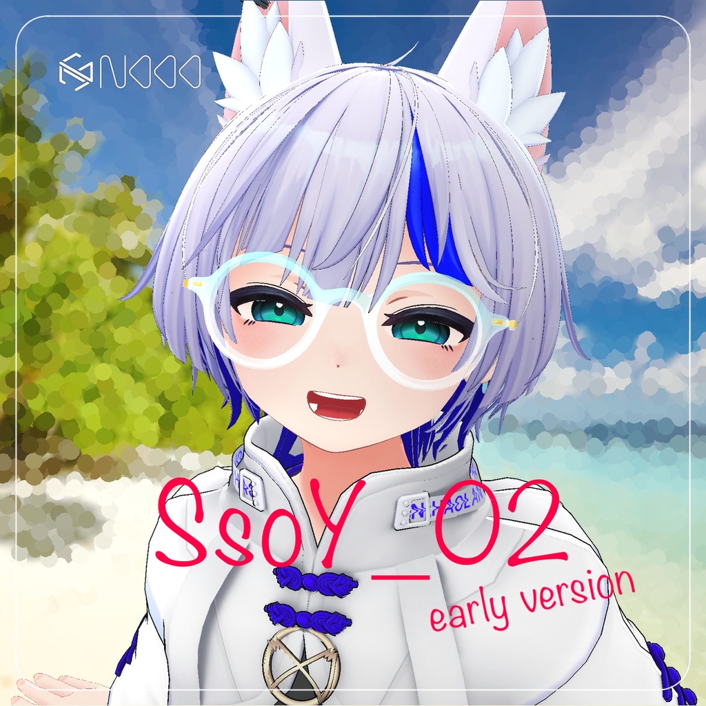 【無料 / Free】シンプル眼鏡「SsoY_02」-ラウンド型-【VRChat想定】【Android対応あり】【初期版】 image