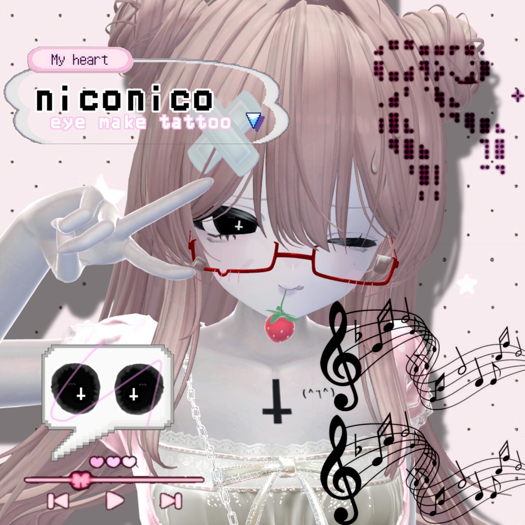 ‪<manuka> niconico / make up＆eye texture＋bodytattoo image