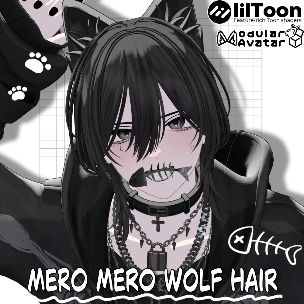【21アバター対応】meromero wolf  Hair【VRC Hair】 image