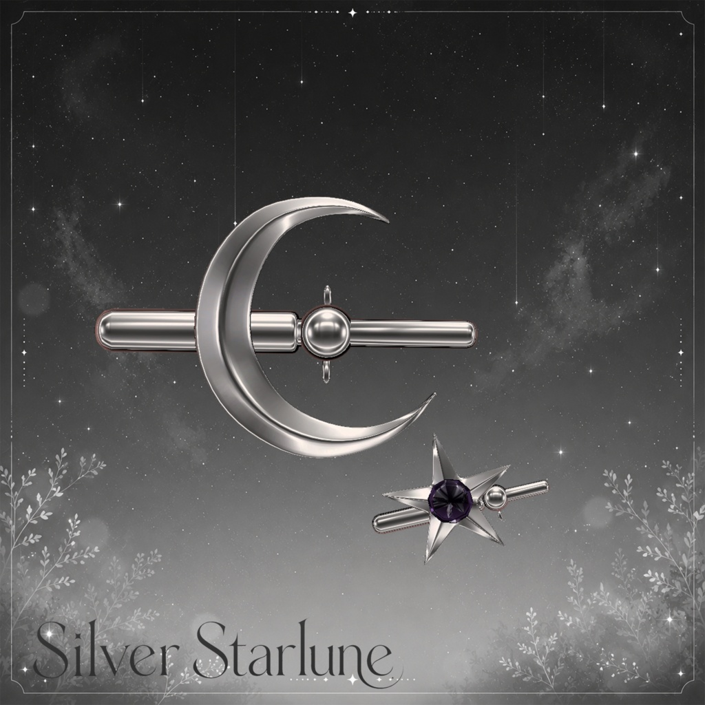 (Y B R)Silver Starlune hair ornament image
