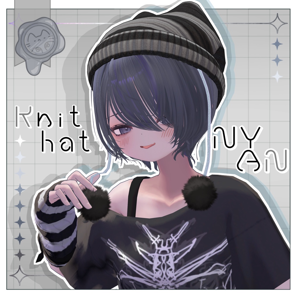 【無料】knit hat NYAN image