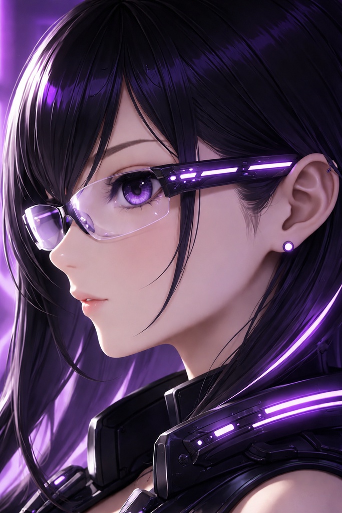 Cyber glasses purple image