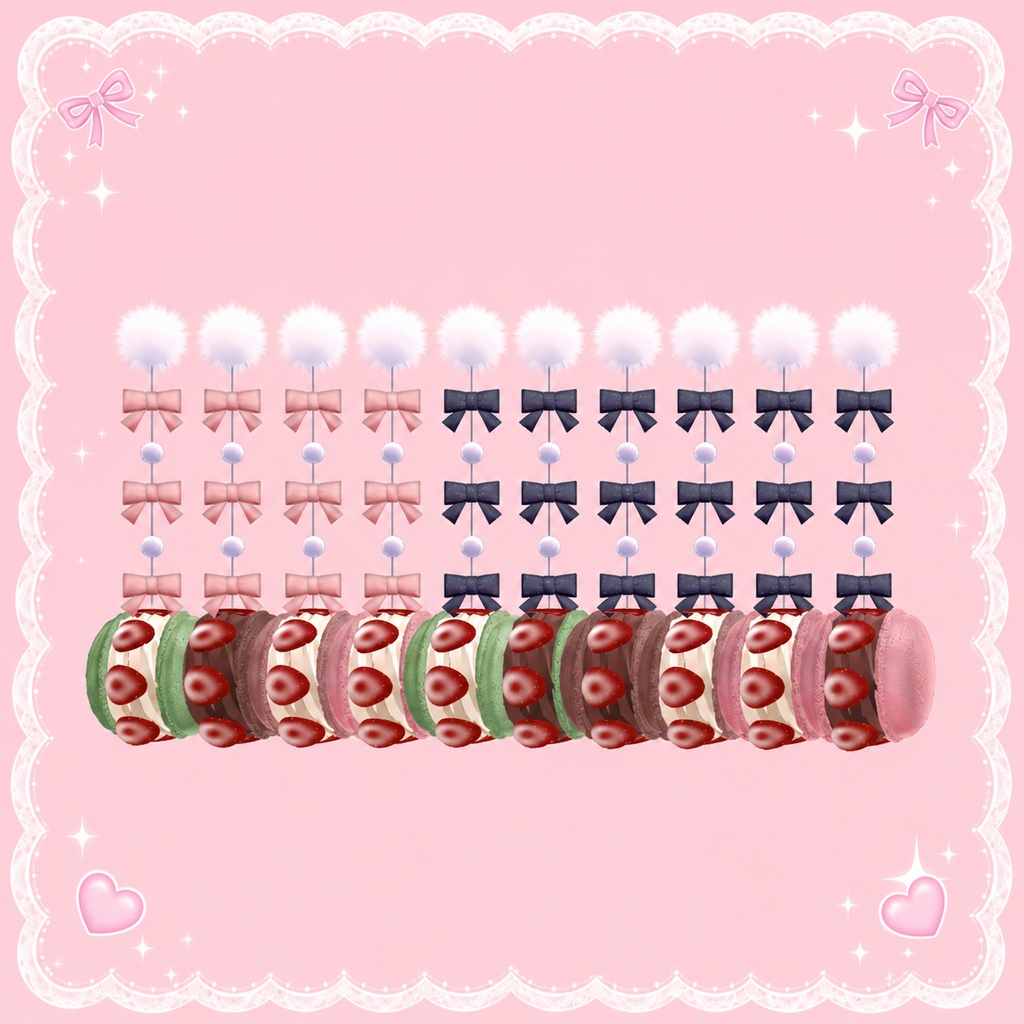 【15Avatar対応】♡揺れるマカロンピアス♡ image