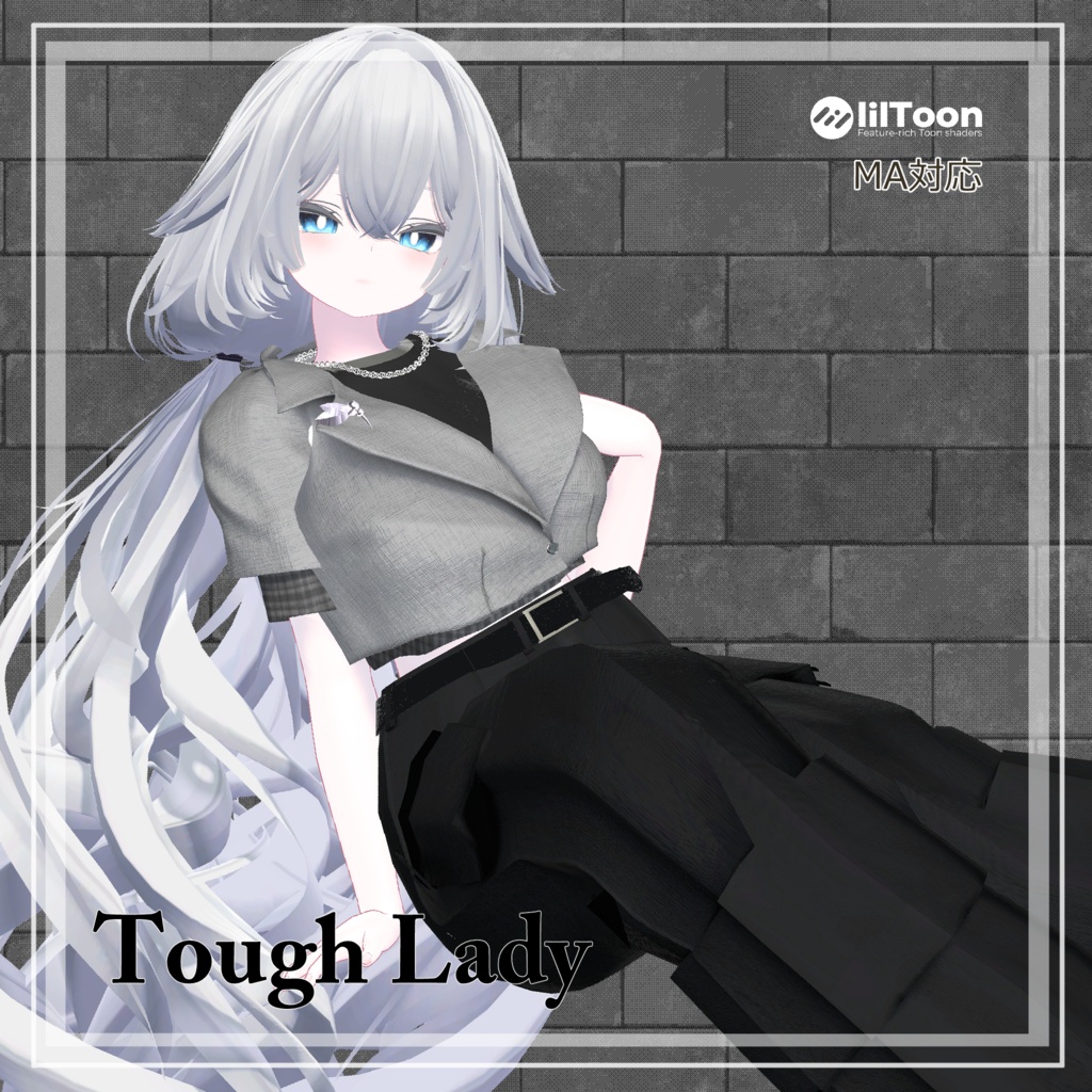 【複数アバター対応】 Tough Lady 【ダークウェア・モードパンツスタイル】 image