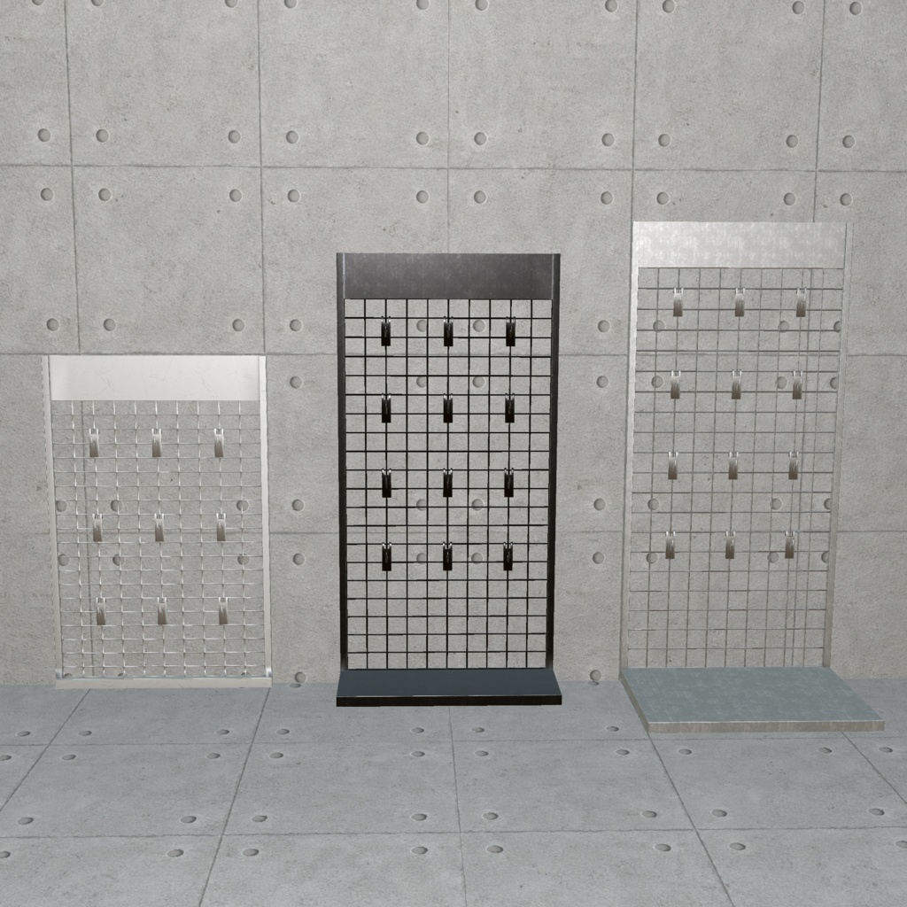 【無料】ワイヤーシェルフ｜VRChat向け ピンズ展示ディスプレイ [GotchaPins] image