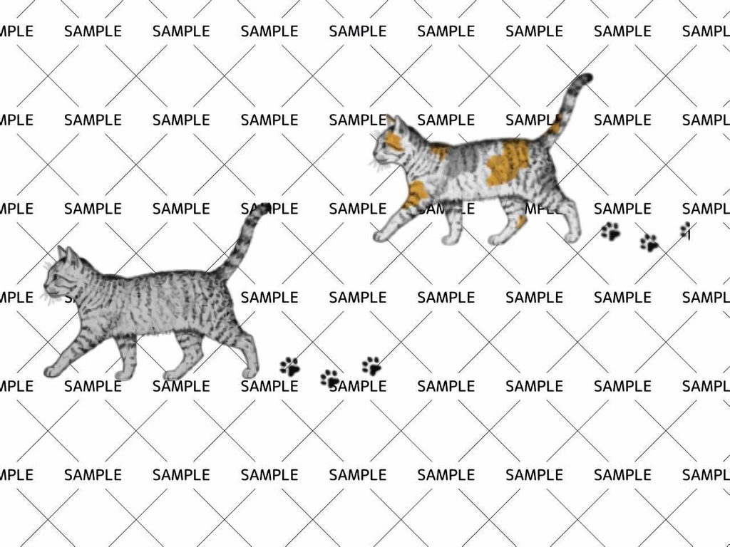 歩いてる猫　2色デカール image