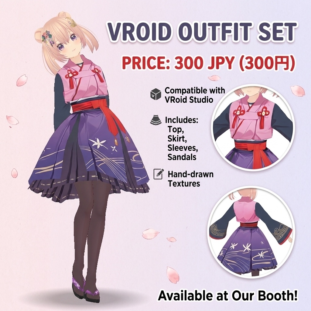 🌸 VRoid用衣装 『和モダン・花波セット』 / VRoid Outfit "Wa-Modern Hananami Set" 🌸 image