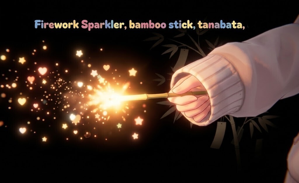 【無料】七夕の笹スパークル - 手持ち花火パーティクル - 【VRChat/Unity】 bamboo sparkler  image