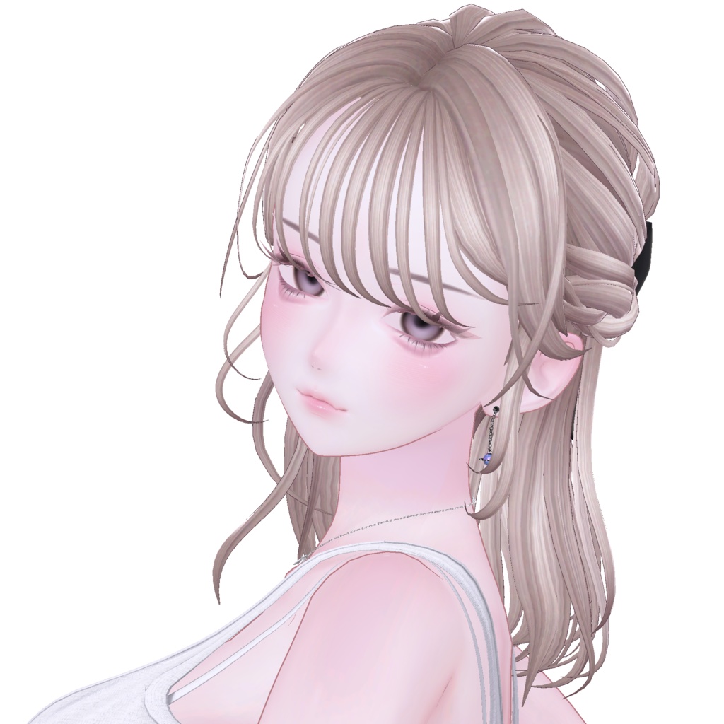 ハーフアップヘア HalfupHair【3アバター対応/VRC Hair】 image