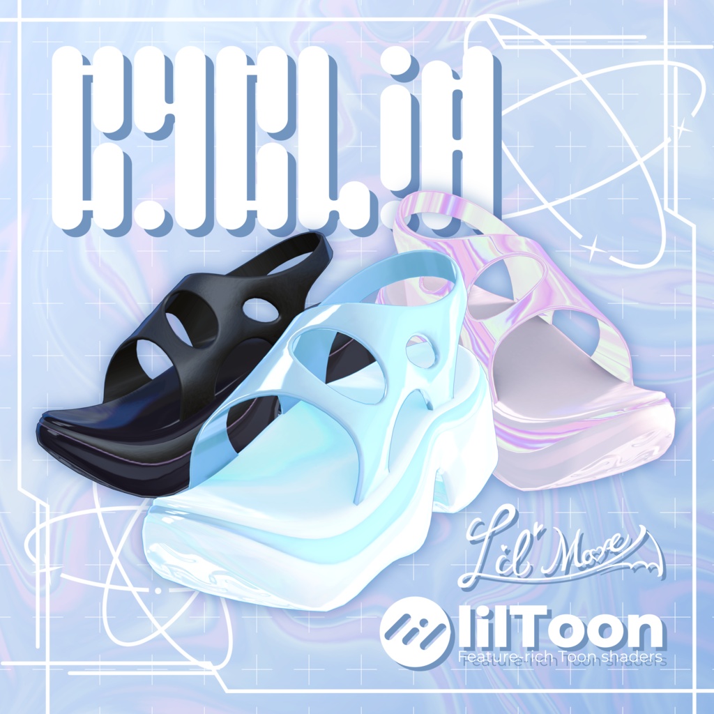 【12アバター対応】ぷにぷに厚底サンダル 『CYCLIA』🧬【MA対応】 image